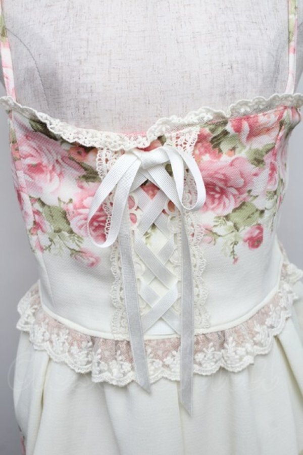 画像3: LIZ LISA / 胸元編み上げバラ柄キャミチュニック 1 オフ S-25-12-25-047-LO-OP-TK-ZS (3)