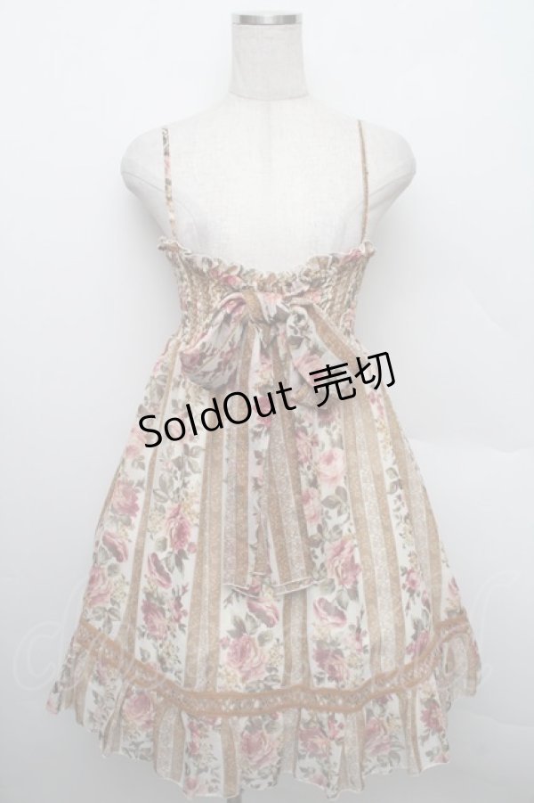 画像1: LIZ LISA / ストライプローズキャミワンピース F ベージュ S-25-12-25-048-LO-OP-TK-ZS (1)