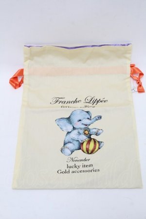 画像: Franche Lippee / fortune巾着  クリーム S-25-12-25-008-LO-ZA-HR-ZS