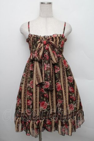 画像: LIZ LISA / ストライプローズキャミワンピース F ブラウン S-25-12-25-050-LO-OP-TK-ZS