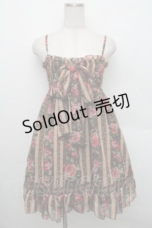 画像: LIZ LISA / ストライプローズキャミワンピース F ブラウン S-25-12-25-050-LO-OP-TK-ZS