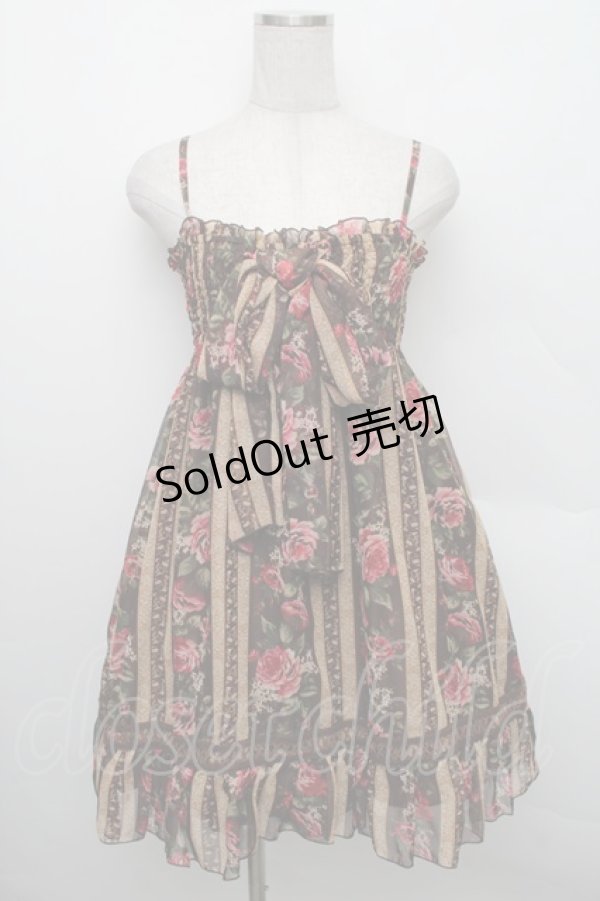 画像1: LIZ LISA / ストライプローズキャミワンピース F ブラウン S-25-12-25-050-LO-OP-TK-ZS (1)