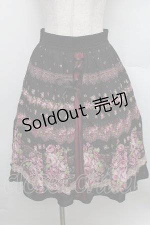 画像: axes femme / 花柄パネル柄スカート  黒 S-25-12-25-058-AX-SK-HR-ZS