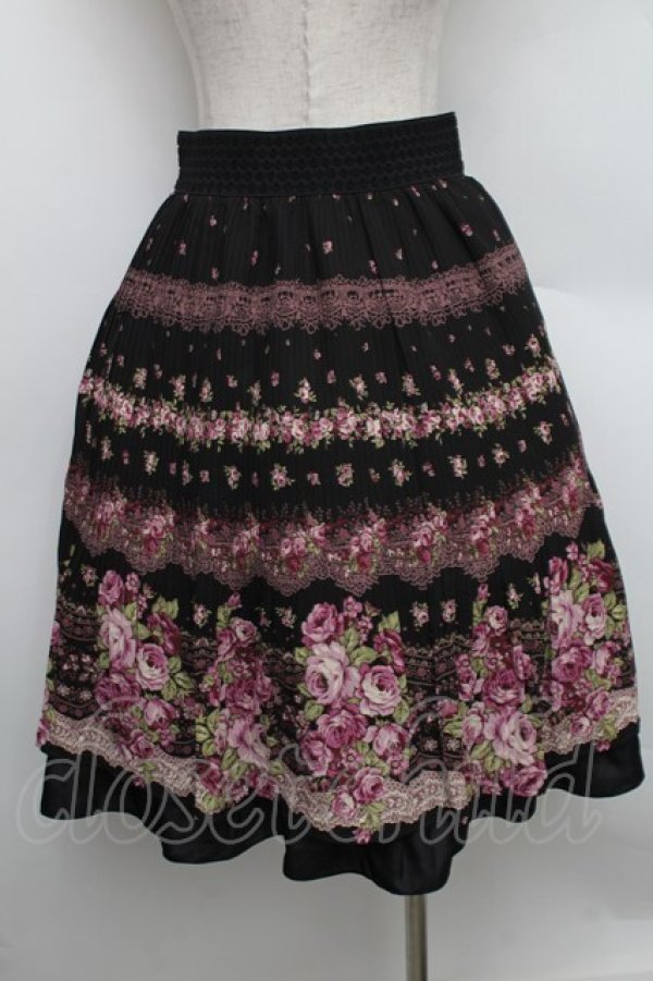 画像2: axes femme / 花柄パネル柄スカート  黒 S-25-12-25-058-AX-SK-HR-ZS (2)