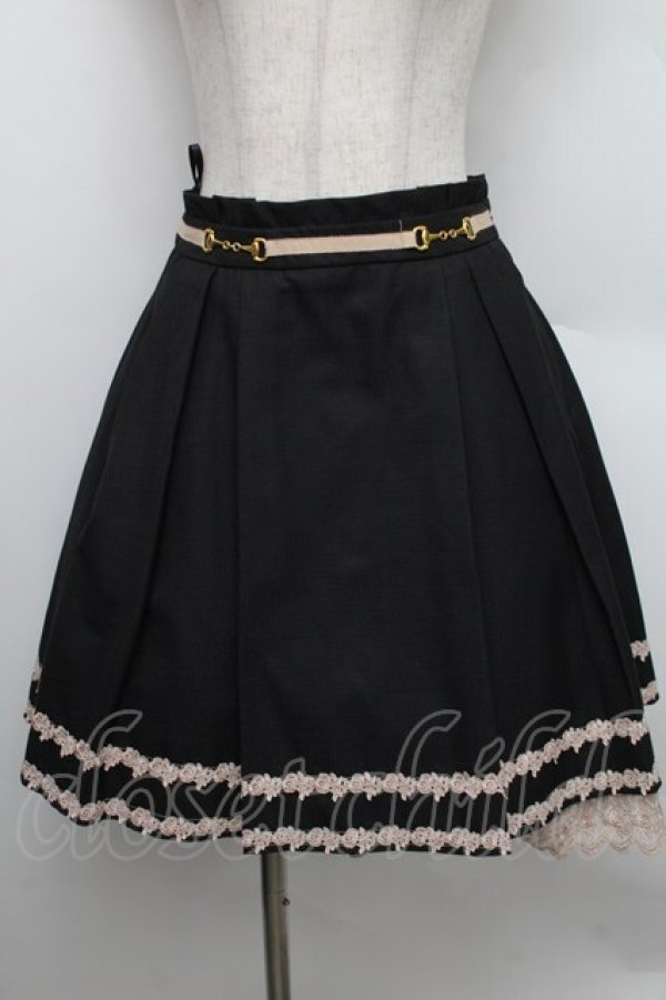 画像1: axes femme / レース付きタックスカート  黒 S-25-12-25-061-AX-SK-HR-ZS (1)