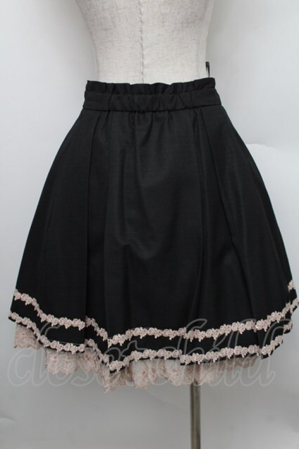 画像2: axes femme / レース付きタックスカート  黒 S-25-12-25-061-AX-SK-HR-ZS (2)