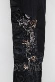 画像3: Ozz Croce / ドラゴン刺繍フレアパンツ  黒 S-25-12-25-062-OO-PA-HR-ZS (3)