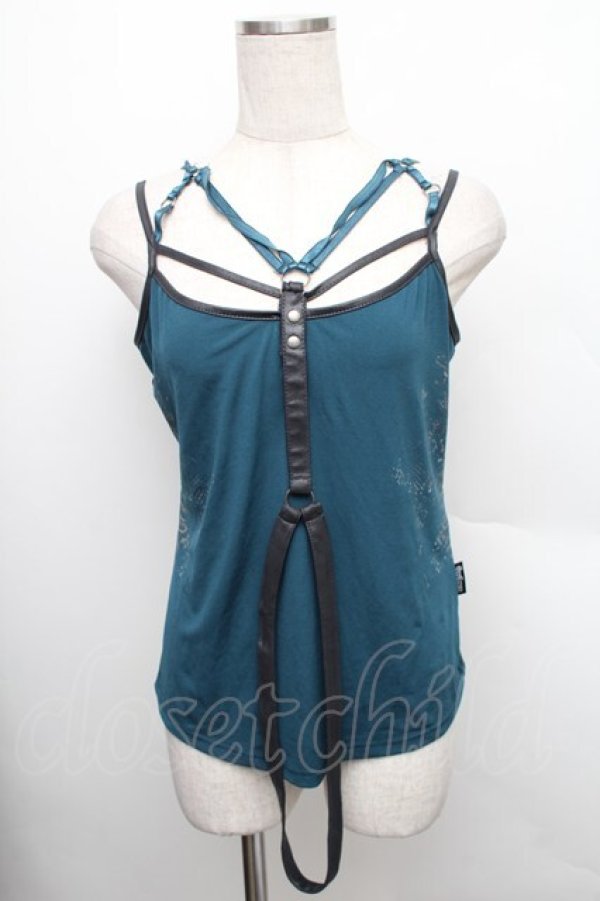 画像1: Ozz Croce / パイソンプリントホルターキャミソール  ターコイズブルー S-25-12-25-022-OO-TO-HR-ZS (1)