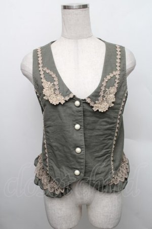 画像: axes femme / レースベスト  カーキ S-25-12-25-023-AX-BL-HR-ZS
