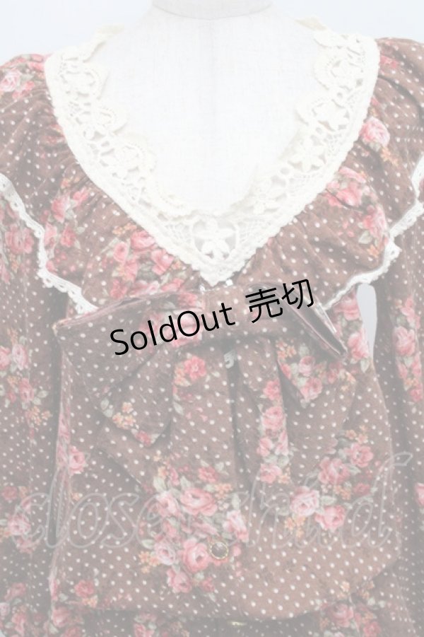 画像3: LIZ LISA / /リボンブローチ付きドットローズトップス 0 ブラウン S-25-12-25-025-LO-TO-TK-ZS (3)