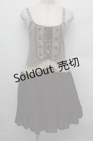 画像: axes femme / 千鳥柄ビスチェ切替チュニ  ブラウン S-25-12-28-031-AX-OP-HR-ZS