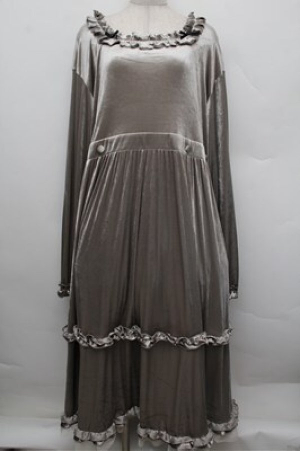 画像1: Virally / hsベロア2WAYワンピース 5L グレー S-25-12-28-032-LO-OP-HR-ZS (1)