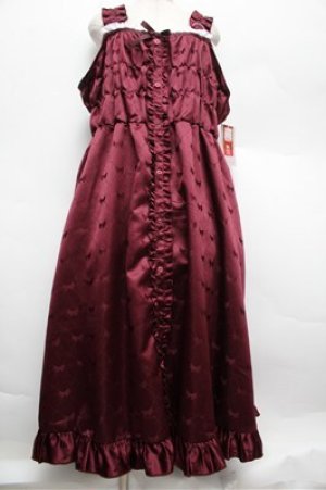 画像: Cherirulu Chocola / TT*MINリボンジャンパースカート 5L ワイン S-25-12-28-033-LO-OP-HR-ZS