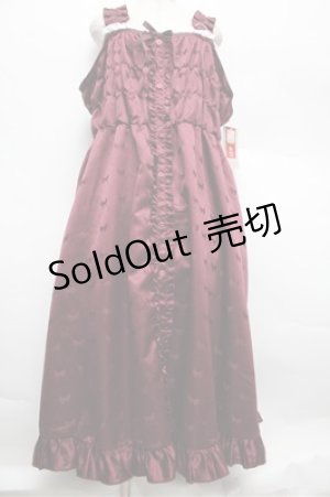 画像: Cherirulu Chocola / TT*MINリボンジャンパースカート 5L ワイン S-25-12-28-033-LO-OP-HR-ZS