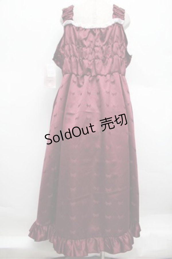 画像3: Cherirulu Chocola / TT*MINリボンジャンパースカート 5L ワイン S-25-12-28-033-LO-OP-HR-ZS (3)