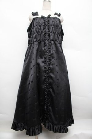 画像: Cherirulu Chocola / TT*MINリボンジャンパースカート 5L 黒 S-25-12-28-034-LO-OP-HR-ZS