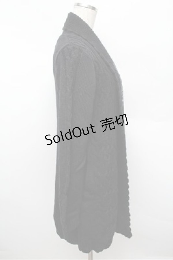 画像2: axes femme / モチーフレース付ロングカーディガン  キャメル S-25-12-28-038-AX-TO-HR-ZS (2)