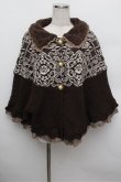 画像1: axes femme / 襟付総裏ボアポンチョ  ブラウン S-25-12-28-040-AX-TO-HR-ZS (1)