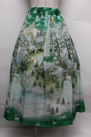 画像: Franche Lippee / nature丈長スカート 3L グリーン S-25-12-28-043-LO-BL-HR-ZS