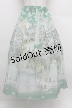 画像: Franche Lippee / nature丈長スカート 3L グリーン S-25-12-28-043-LO-BL-HR-ZS