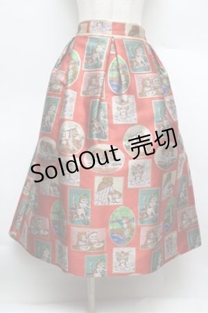 画像: Franche Lippee / タペストリースカート 3L 赤 S-25-12-28-044-LO-OP-HR-ZS