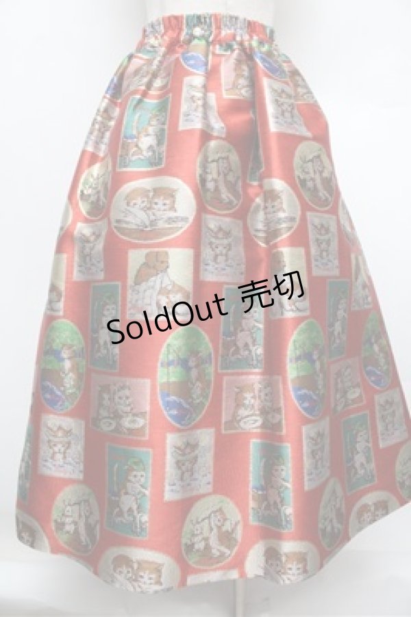 画像2: Franche Lippee / タペストリースカート 3L 赤 S-25-12-28-044-LO-OP-HR-ZS (2)