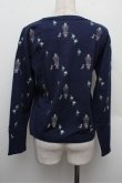 画像2: axes femme / バードケージ刺繍カーディガン  紺 S-25-12-28-005-AX-TO-HR-ZS (2)