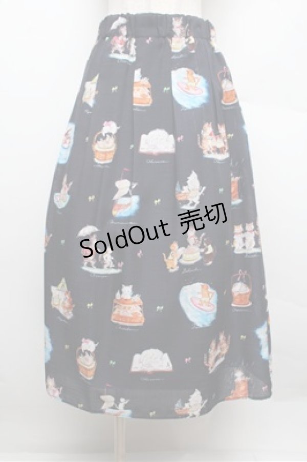 画像1: Franche Lippee / なつやすみ丈長スカート 3L 紺 S-25-12-28-048-LO-SK-HR-ZS (1)