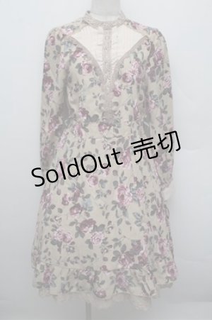 画像: axes femme / 総バラベルト付ワンピース  ベージュ S-25-12-28-049-AX-OP-HR-ZS