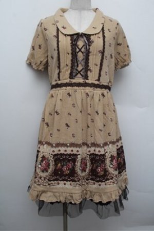 画像: axes femme / パネル花柄カットチュニ  ベージュ S-25-12-28-050-AX-OP-HR-ZS