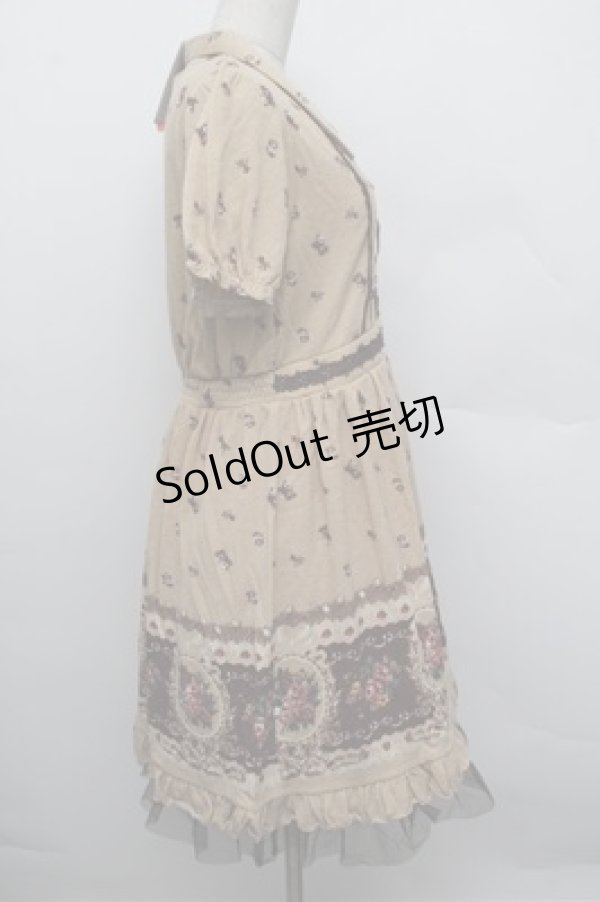 画像2: axes femme / パネル花柄カットチュニ  ベージュ S-25-12-28-050-AX-OP-HR-ZS (2)