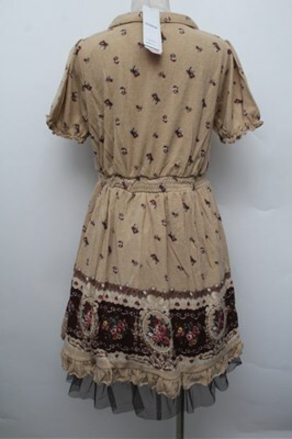 画像3: axes femme / パネル花柄カットチュニ  ベージュ S-25-12-28-050-AX-OP-HR-ZS (3)