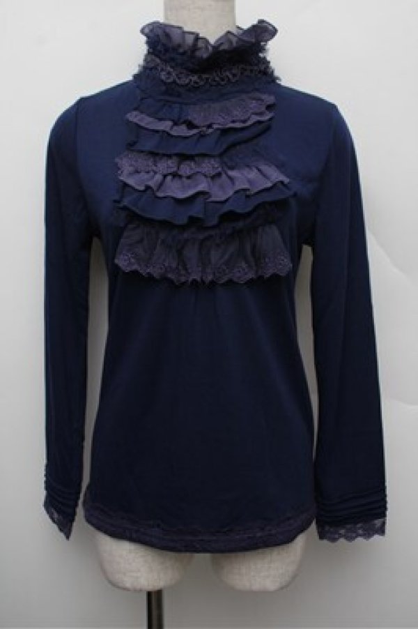 画像1: axes femme / フリルプルオーバー  紺 S-25-12-28-006-AX-TO-HR-ZS (1)