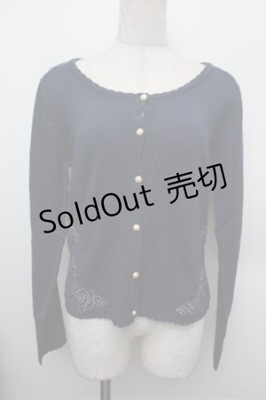 画像: axes femme / BACKレースカーディガン  紺 S-25-12-28-007-AX-TO-HR-ZT513