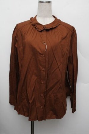 画像: Franche Lippee / フリルブラウス 3L ブラウン S-25-12-28-009-LO-BL-HR-ZS