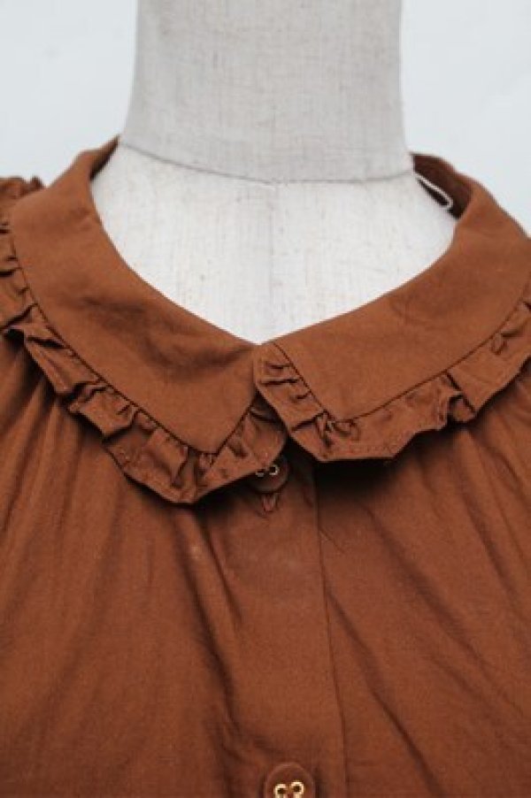 画像3: Franche Lippee / フリルブラウス 3L ブラウン S-25-12-28-009-LO-BL-HR-ZS (3)