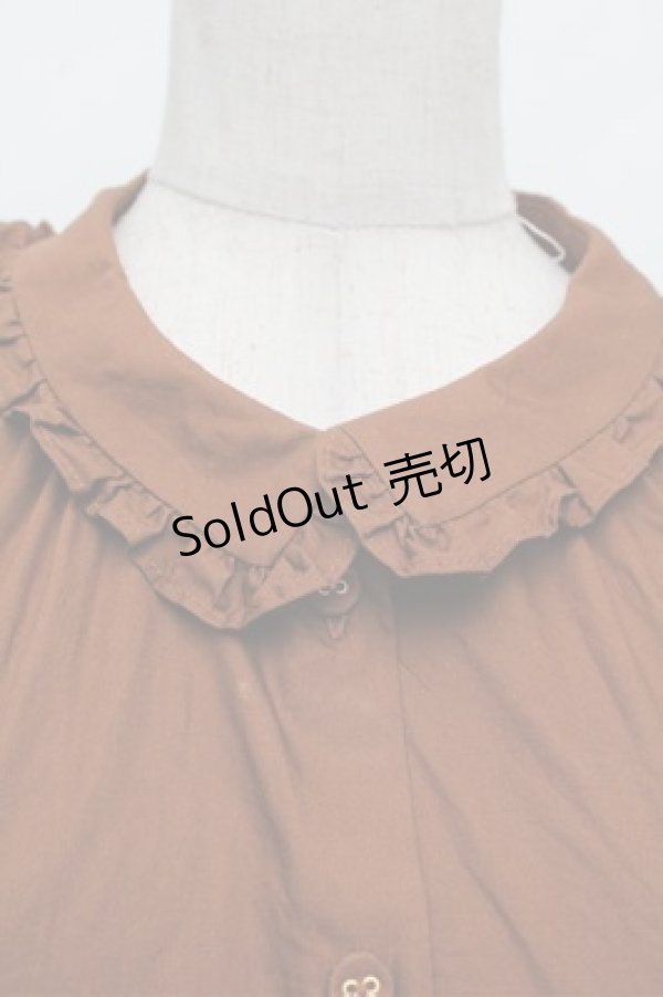 画像3: Franche Lippee / フリルブラウス 3L ブラウン S-25-12-28-009-LO-BL-HR-ZS (3)
