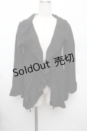 画像: axes femme / ニットフリルカーデ  黒 S-25-12-28-011-AX-TO-HR-ZS