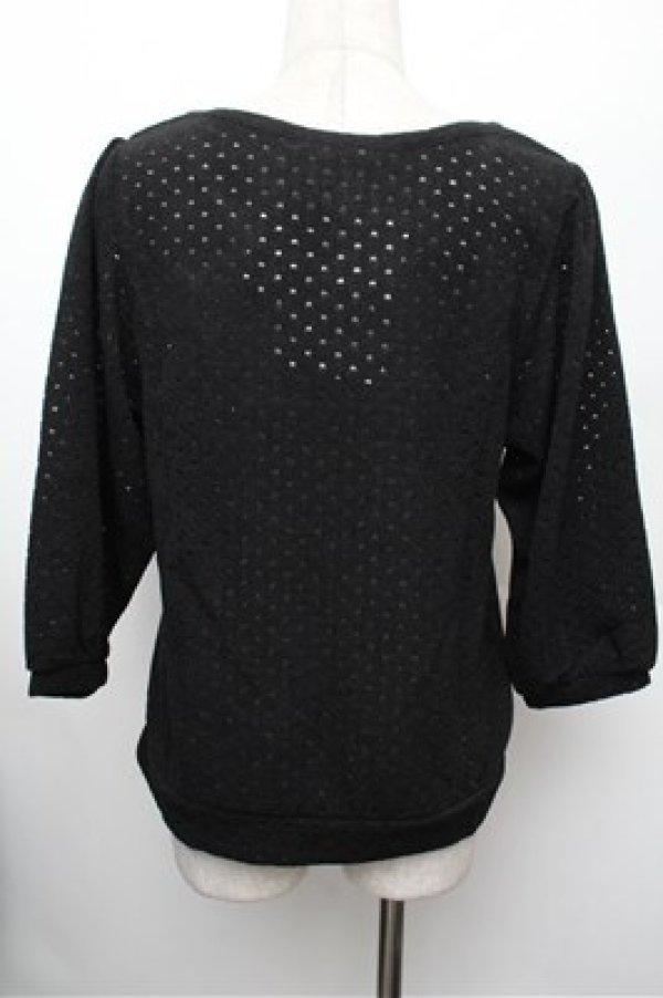 画像2: axes femme / バラ刺繍入りドルマンプルオーバー  黒 S-25-12-28-013-AX-TO-HR-ZS (2)