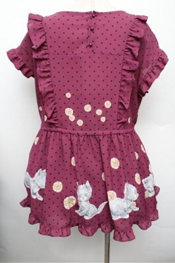 画像2: Franche Lippee / ポンポンキャットチュニック 3L パープル S-25-12-28-015-LO-OP-HR-ZS (2)