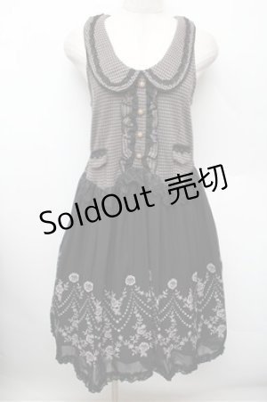 画像: axes femme / 千鳥ベストレイヤード風チュニック  黒 S-25-12-28-017-AX-OP-HR-ZS