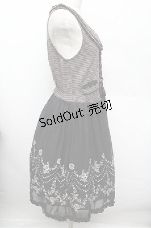 画像2: axes femme / 千鳥ベストレイヤード風チュニック  黒 S-25-12-28-017-AX-OP-HR-ZS (2)