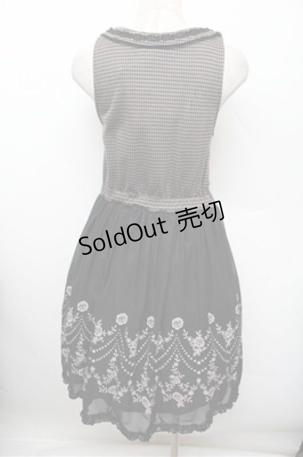 画像3: axes femme / 千鳥ベストレイヤード風チュニック  黒 S-25-12-28-017-AX-OP-HR-ZS (3)