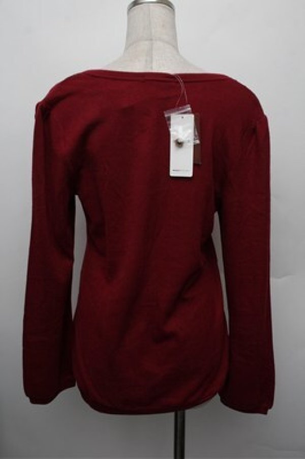 画像2: axes femme / リボンポケットVネックプルオーバー  赤 S-25-12-28-002-AX-TO-HR-ZS (2)