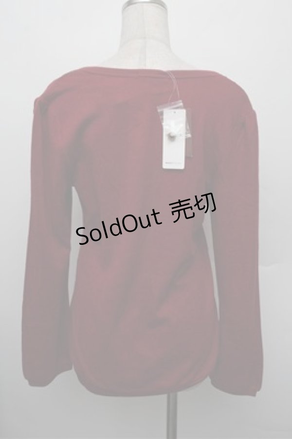 画像2: axes femme / リボンポケットVネックプルオーバー  赤 S-25-12-28-002-AX-TO-HR-ZS (2)