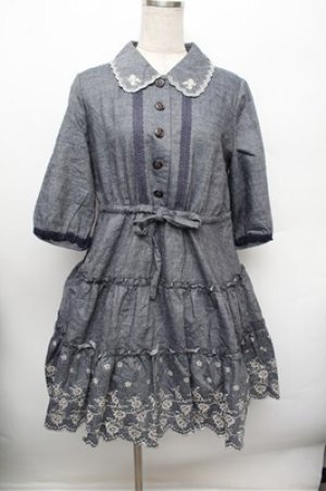 画像: axes femme / 刺 デニムワンピース   S-25-12-28-021-AX-BL-HR-ZS