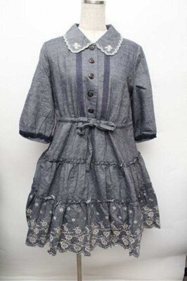 画像1: axes femme / 刺 デニムワンピース   S-25-12-28-021-AX-BL-HR-ZS (1)