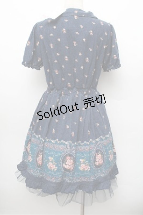 画像3: axes femme / パネル花柄カットチュニ  ブルー S-25-12-28-022-AX-OP-HR-ZS (3)