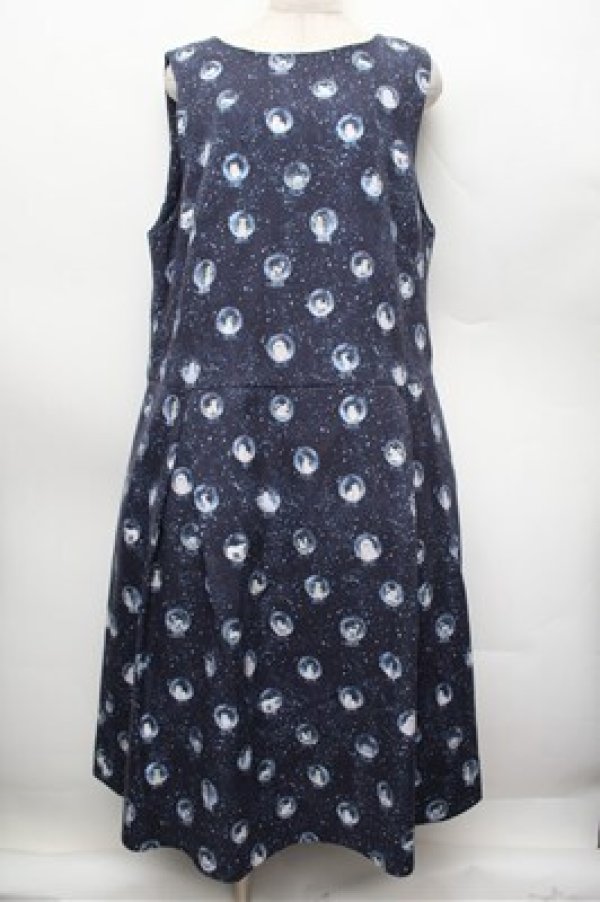 画像1: Franche Lippee / スノードームノースリワンピース 3L 紺 S-25-12-28-023-LO-OP-HR-ZS (1)