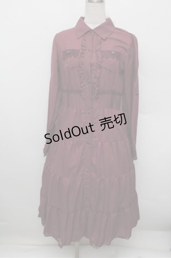 画像1: axes femme / ファーティペット付ロングシャツワンピース  パープル S-25-12-28-026-AX-OP-HR-ZS (1)